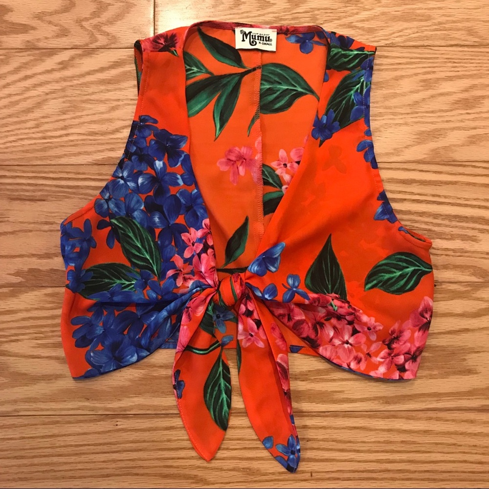 Mumu Floral Tie Front Crop